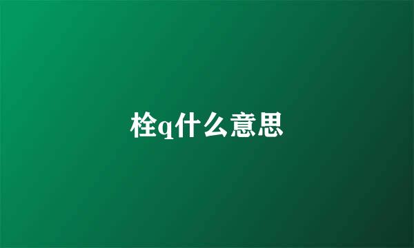 栓q什么意思