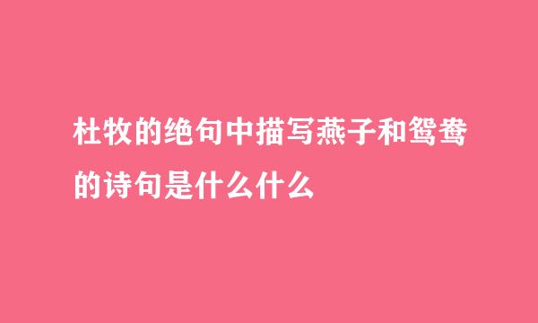 杜牧的绝句中描写燕子和鸳鸯的诗句是什么什么