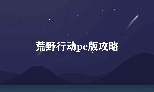 荒野行动pc版攻略