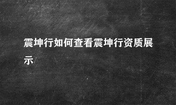 震坤行如何查看震坤行资质展示
