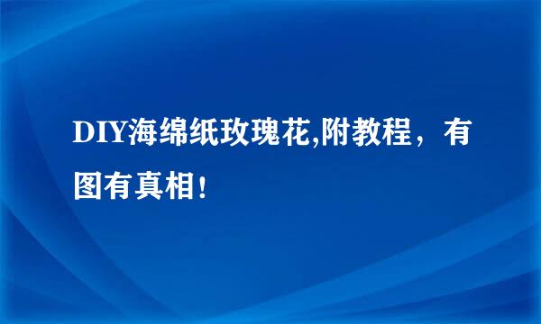 DIY海绵纸玫瑰花,附教程，有图有真相！