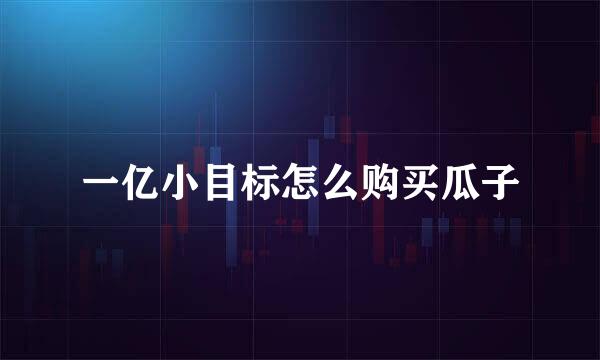 一亿小目标怎么购买瓜子