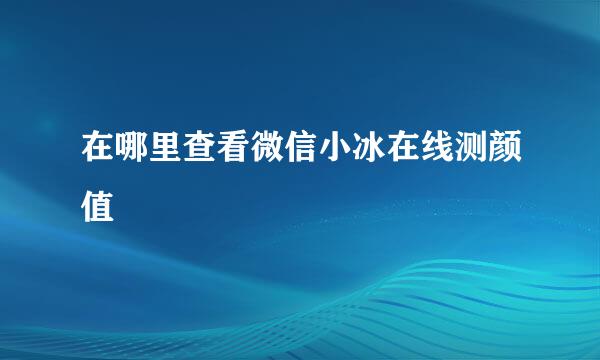 在哪里查看微信小冰在线测颜值