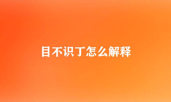 目不识丁怎么解释