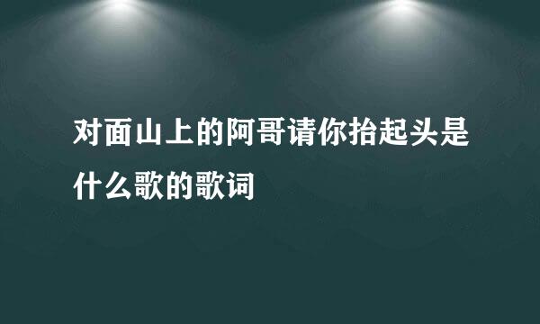 对面山上的阿哥请你抬起头是什么歌的歌词