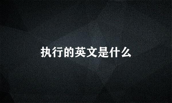执行的英文是什么