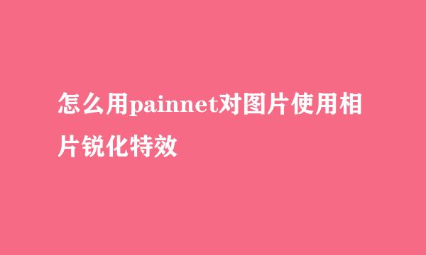 怎么用painnet对图片使用相片锐化特效