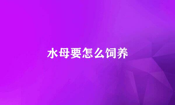 水母要怎么饲养