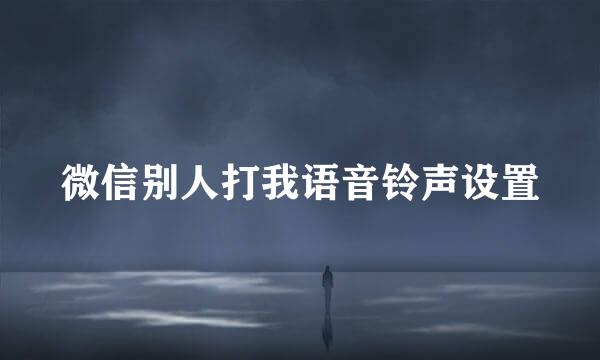 微信别人打我语音铃声设置