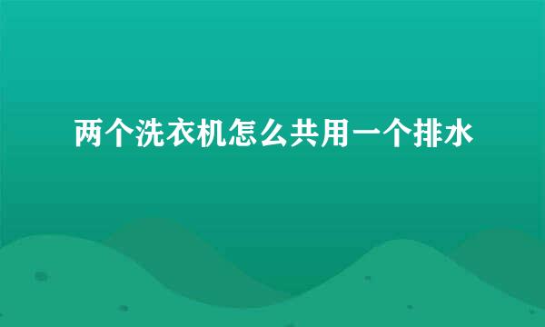 两个洗衣机怎么共用一个排水