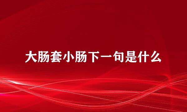 大肠套小肠下一句是什么