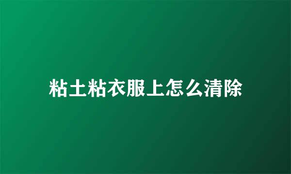 粘土粘衣服上怎么清除