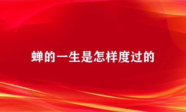蝉的一生是怎样度过的