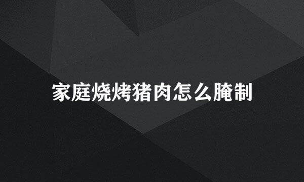 家庭烧烤猪肉怎么腌制