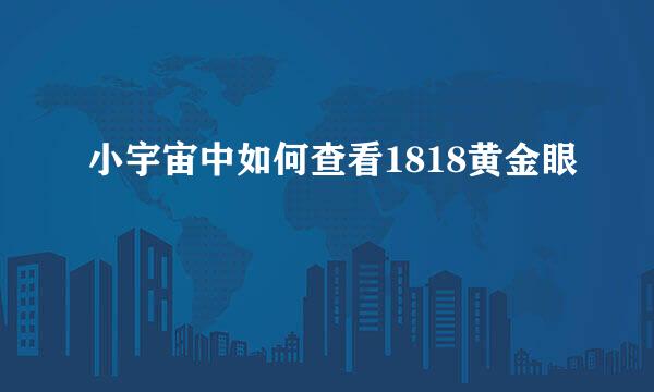 小宇宙中如何查看1818黄金眼