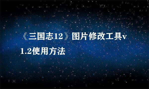 《三国志12》图片修改工具v1.2使用方法
