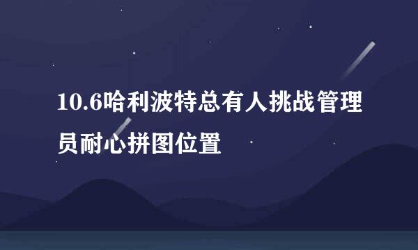 10.6哈利波特总有人挑战管理员耐心拼图位置