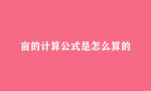 亩的计算公式是怎么算的