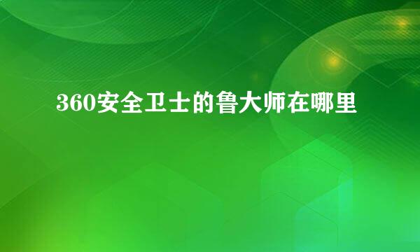 360安全卫士的鲁大师在哪里