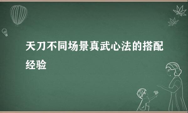 天刀不同场景真武心法的搭配经验