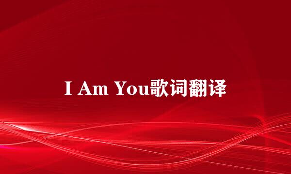 I Am You歌词翻译