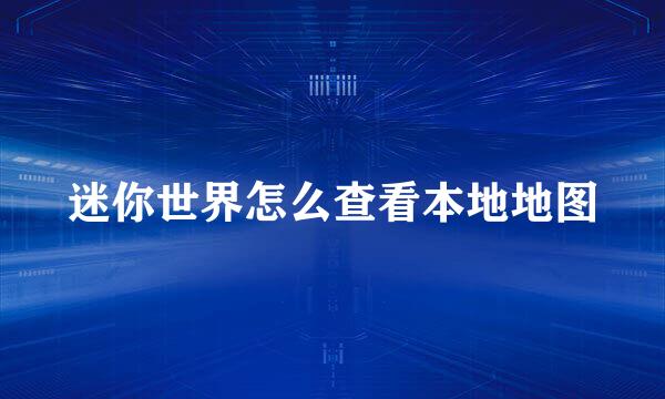 迷你世界怎么查看本地地图