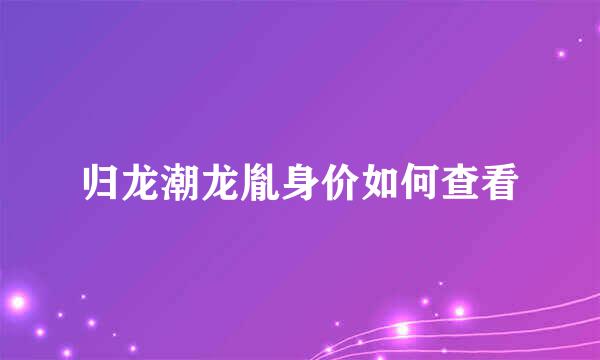 归龙潮龙胤身价如何查看