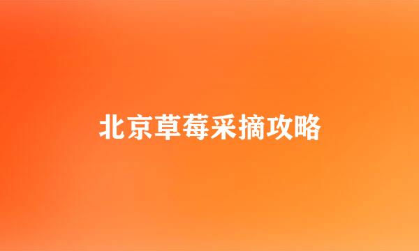 北京草莓采摘攻略