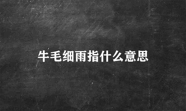 牛毛细雨指什么意思