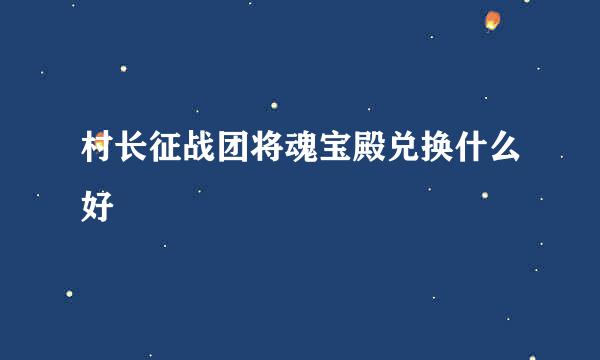 村长征战团将魂宝殿兑换什么好