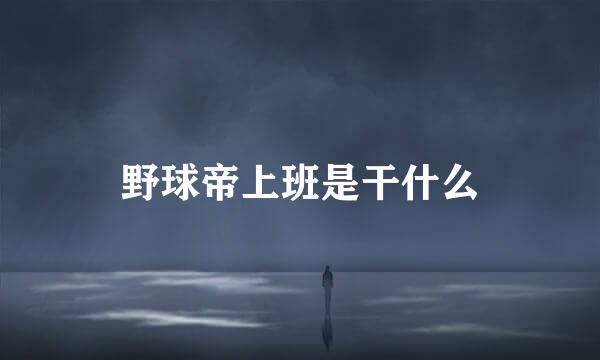 野球帝上班是干什么