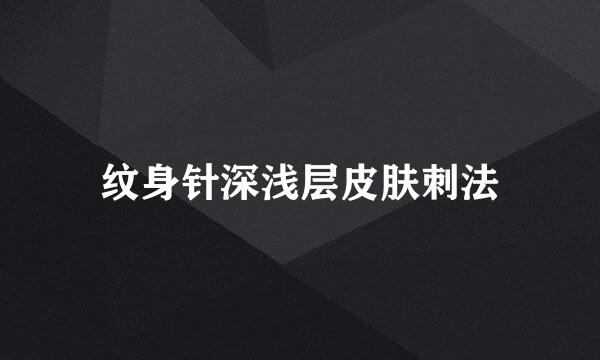 纹身针深浅层皮肤刺法
