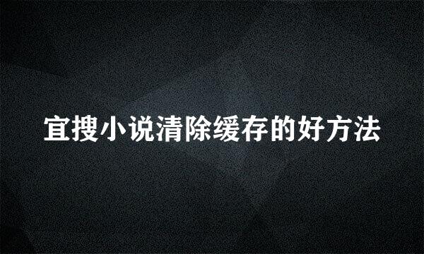 宜搜小说清除缓存的好方法