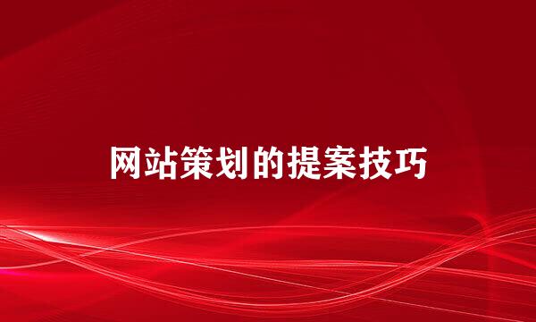 网站策划的提案技巧