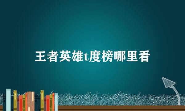 王者英雄t度榜哪里看