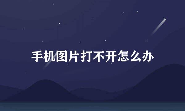 手机图片打不开怎么办