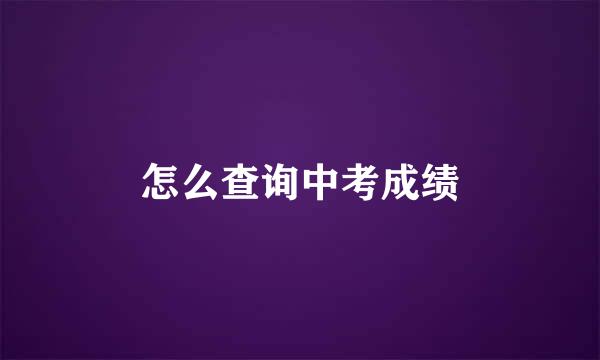 怎么查询中考成绩
