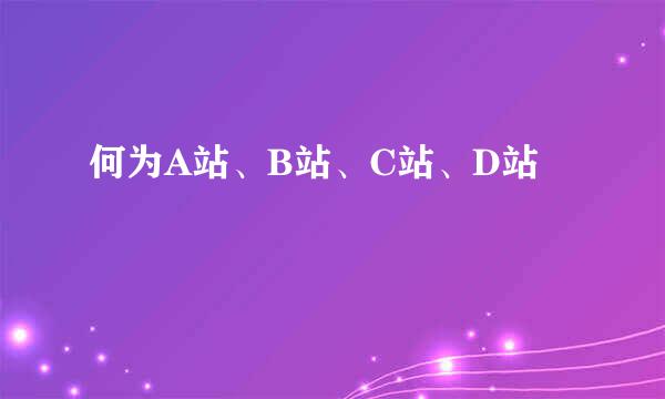 何为A站、B站、C站、D站