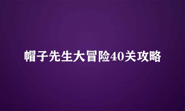 帽子先生大冒险40关攻略