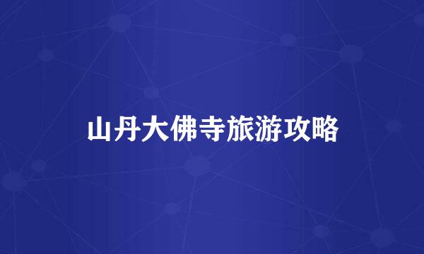 山丹大佛寺旅游攻略