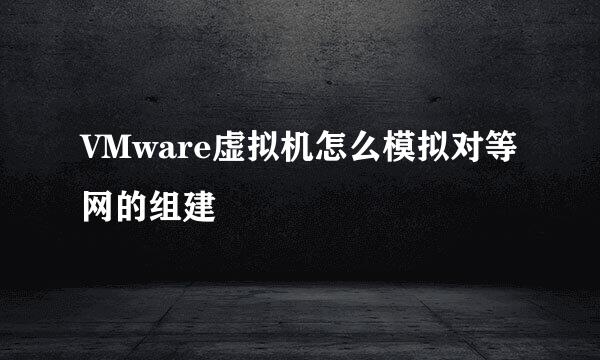 VMware虚拟机怎么模拟对等网的组建