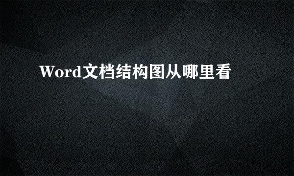 Word文档结构图从哪里看