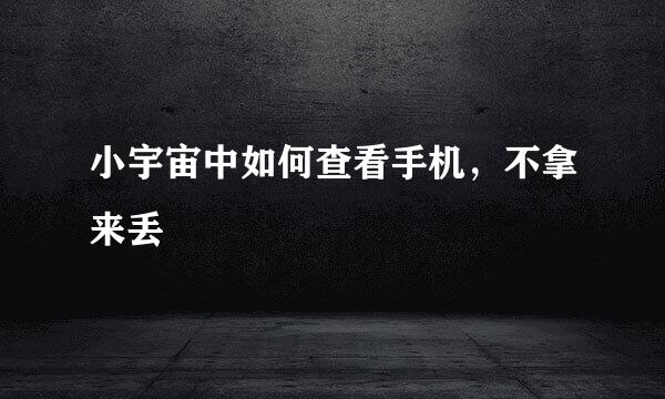 小宇宙中如何查看手机，不拿来丢