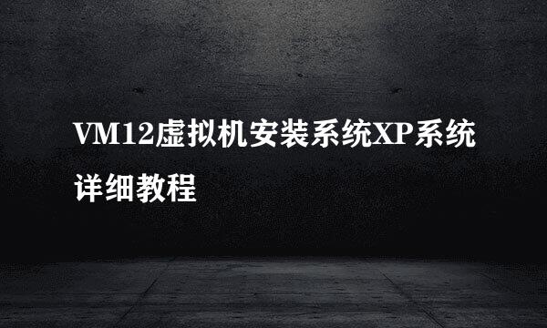 VM12虚拟机安装系统XP系统详细教程