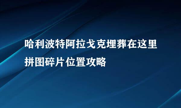 哈利波特阿拉戈克埋葬在这里拼图碎片位置攻略