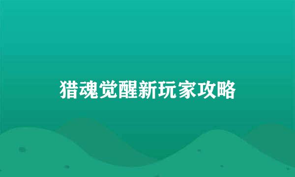 猎魂觉醒新玩家攻略