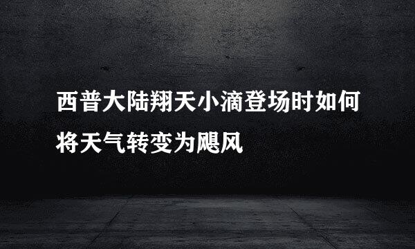 西普大陆翔天小滴登场时如何将天气转变为飓风