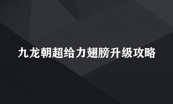九龙朝超给力翅膀升级攻略