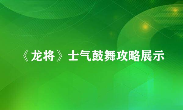 《龙将》士气鼓舞攻略展示