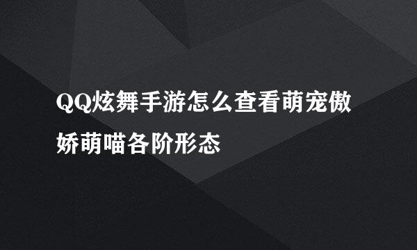 QQ炫舞手游怎么查看萌宠傲娇萌喵各阶形态